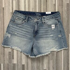 Time and Tru Women's Blue Distressed Denim Shorts size 12
